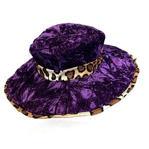 70’s Style Purple Velveteen Pimp Sugar Daddy Hat Vtg
